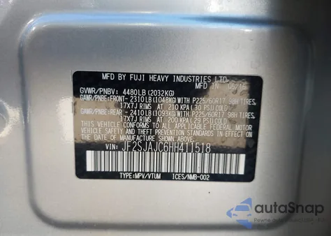 2017 Subaru Forester 2.5I Limited z USA, uszkodzony, nr VIN JF2SJAJC6HH411518